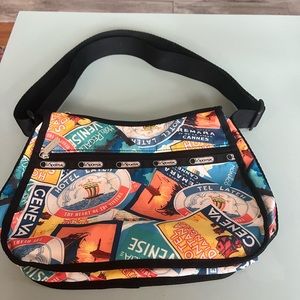 Le Sport Sac Europe Riveria print medium sized nylon crossbody